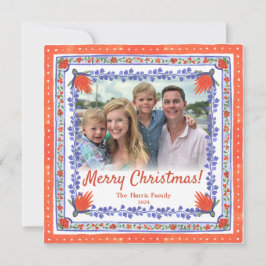 Blumenblock Aquarellfarbe Print Foto Weihnachtskar Feiertagskarte