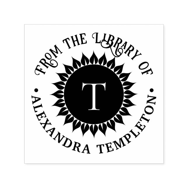 Blumenblume #1 Name des ersten Bibliotheksbuches Permastempel (Design)