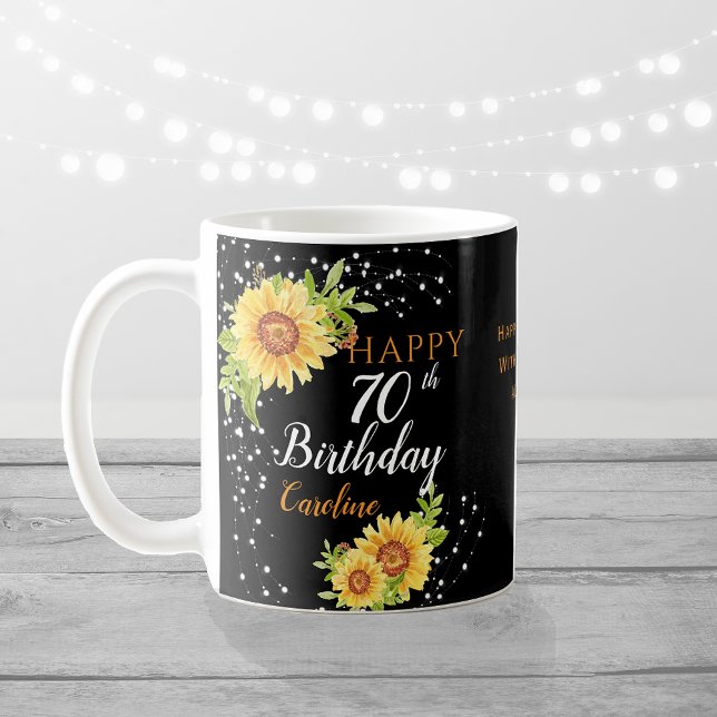 Blumenblume 70. Geburtstag Sonnenblume Kaffeetasse (Von Creator hochgeladen)