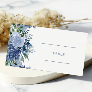 Blumenblume Blauer Hochzeitstisch Platzkarte