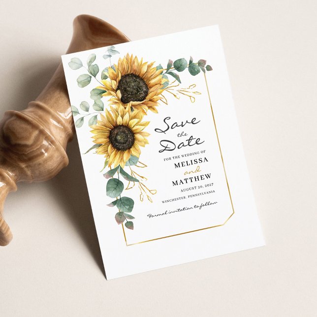 Blumenblume Eukalyptus Save the Date Haushalt Mitteilungskarte (Floral Geometric Wedding Save the Date Announcement)