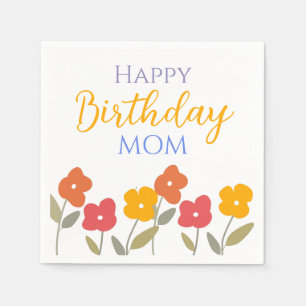 Blumenblume Farbiges Glück Geburtstags-Mama Party Serviette