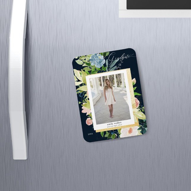 Blumenblume Mitternacht Foto Abschluss Karte Magnet (Von Creator hochgeladen)