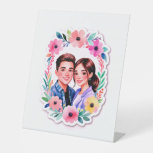 Blumenblume Romance Hochzeitseinladung Watercol Sockelschild