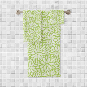 Blumenblume Wasserfarben Muster Badetuch Set