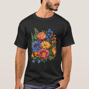 Blumenblume Wildblume Sommer farbenfroh blühendes T-Shirt