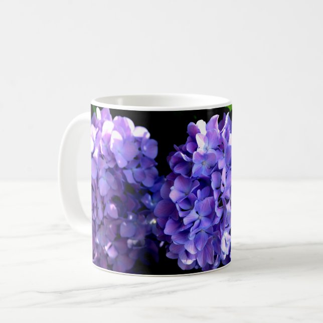 Blumenblumen, Blütenblüten, Hydrangeas Tasse (Vorderseite Links)
