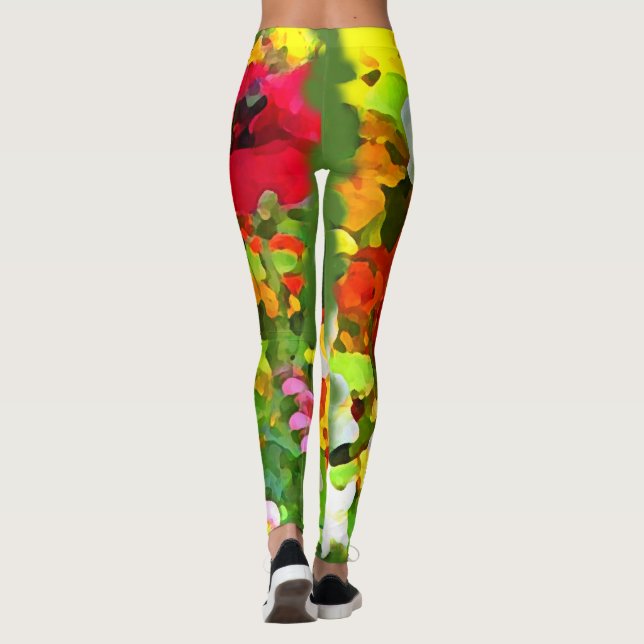 BlumenBlumen-Garten-abstrakte Muster-Leggings Leggings (Rückseite)
