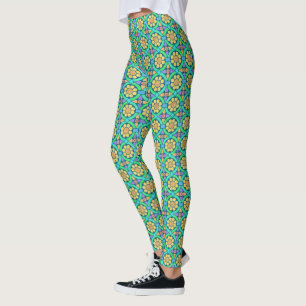 BlumenBlumen-geometrisches Muster-niedliches Leggings