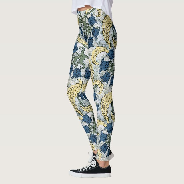 Blumenblumen Lily Valley Wiederholung Leggings (Links)