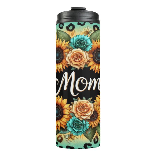 Blumenblumen und Rose für die Mama Thermosbecher (Vorderseite)