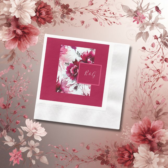 Blumenblüten abstrakte Rose Blüten Hochzeitsnapkin Serviette (Von Creator hochgeladen)