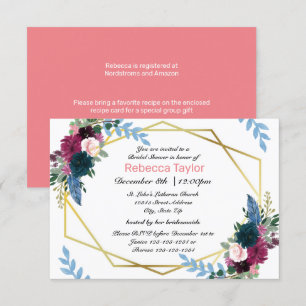 Blumenblüten Mod Pink - 3x5 Brautparty Einladung