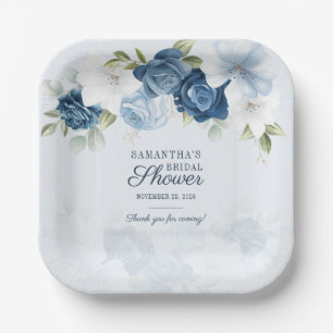 Blumenblütenfarbe Blau Weißes Brautparty Pappteller