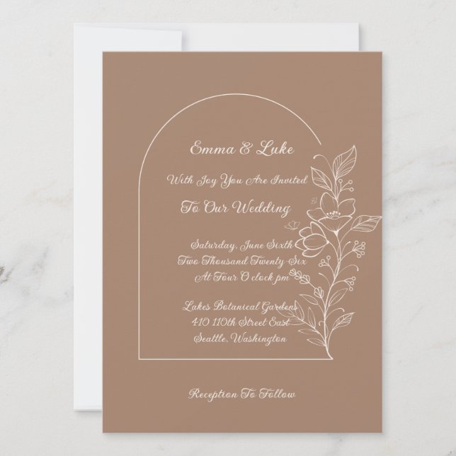 Blumenbogen-Hochzeitseinladung Einladung (Vorderseite)