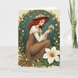 Blumenbogen-Porträtkarte Karte