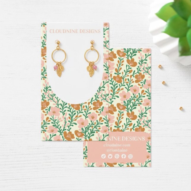 Blumenbogen Rosa GreenEarring Juwelieranzeigekarte (Floral Arch Pink Green Earring Jewelry Display Card
)