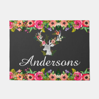 BlumenBoho Rotwild-personalisierte Fußmatte
