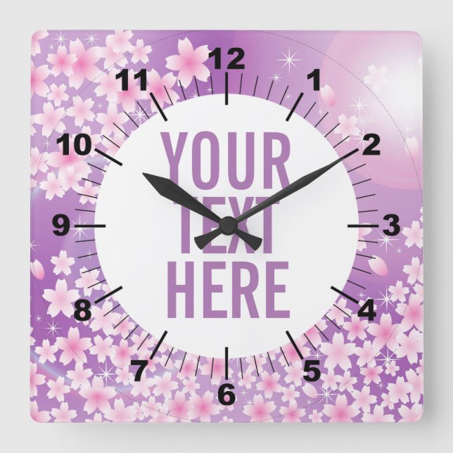 Blumenbörse Quadratische Wanduhr (Vorderseite)