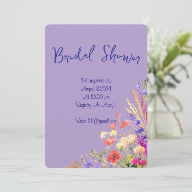 Blumenbotanisches Brautparty Einladung (Stehend Vorderseite)