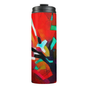 Blumenbouquet-Abstraktion. In der modernen Version Thermosbecher