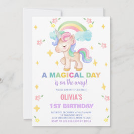 Blumenbows Unicorn Einladung zum Geburtstag