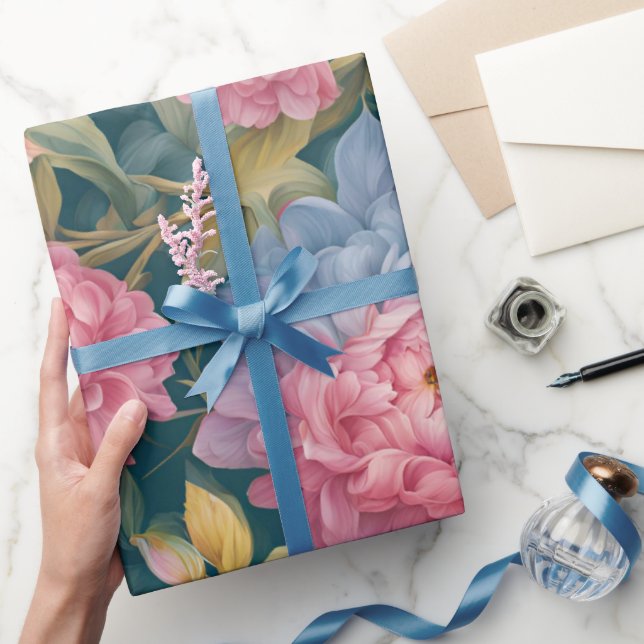 Blumenbraun - farbige Blume Geschenkpapier (Schenken)