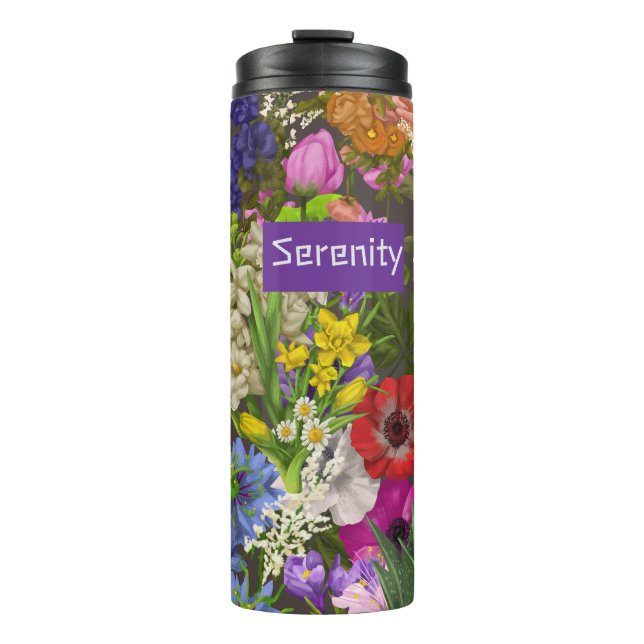 Blumenbraun Thermosbecher (Vorderseite)