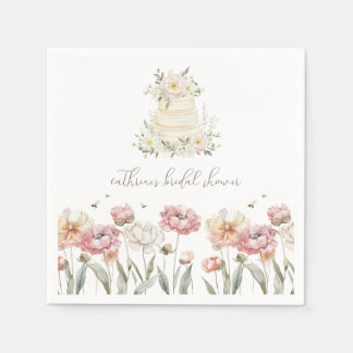 Blumenbräune zum Bienen-Brautparty Napkins Serviette