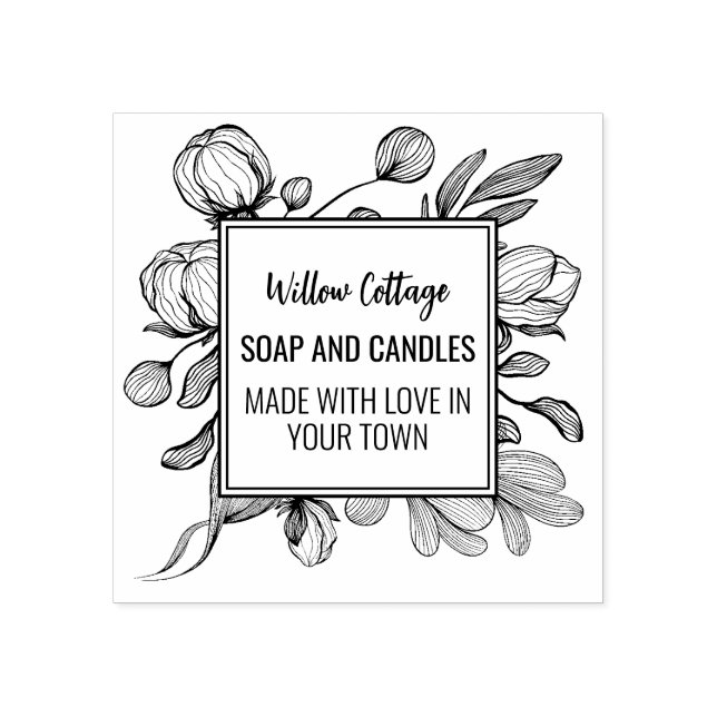 Blumenbrennen aus Liebe Gummistempel (Prägung)