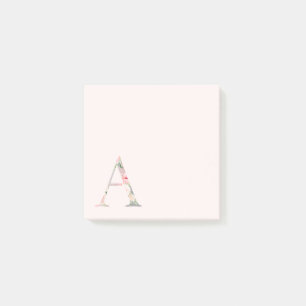 Blumenbrief "A" Monogramm Post-it Klebezettel