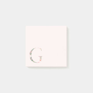 Blumenbrief "G" Monogramm-Notizen Post-it Klebezettel