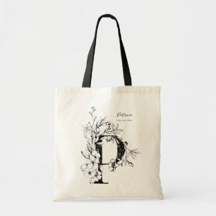 Blumenbrief P Bauernhaus botanisch mit Monogramm Tragetasche