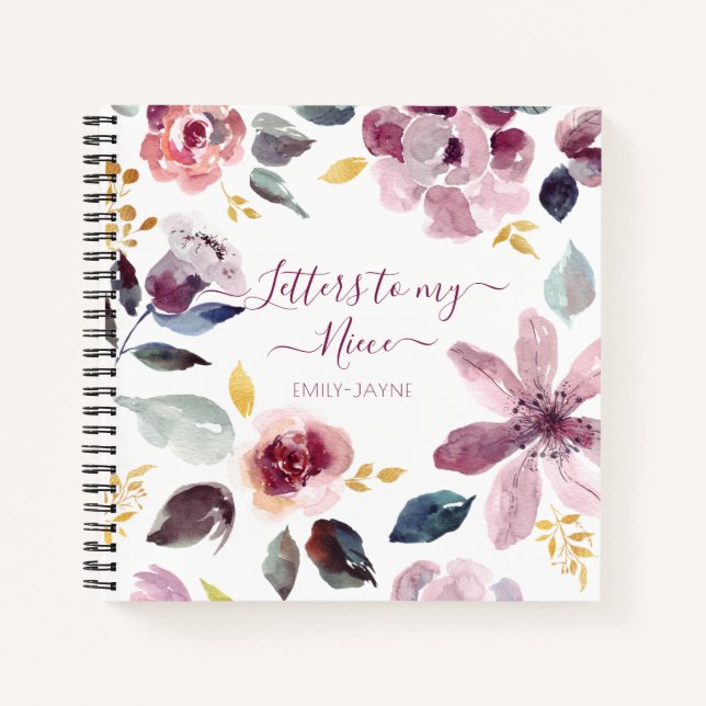 Blumenbriefe an My Niece Keepake Journal Notizbuch (Vorderseite)