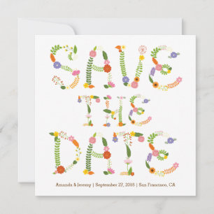 Blumenbriefe Rustikales Waldland Foto Save the Dat Date