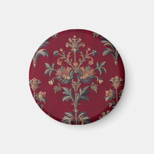 Blumenbroderie Medievale Blumenrot Magnet