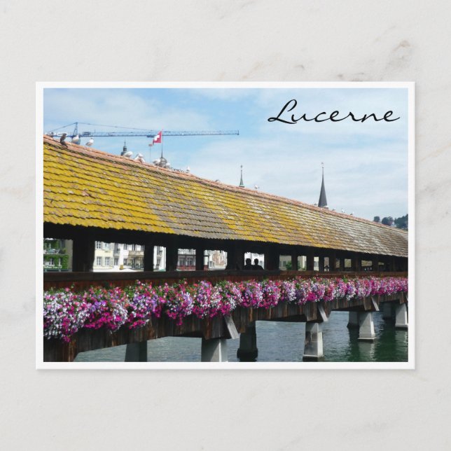 Blumenbrücke Lucerne Postkarte (Vorderseite)