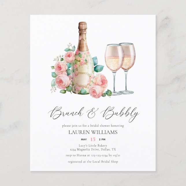 Blumenbrunch & Bubbly Brautparty Flyer (Vorne)