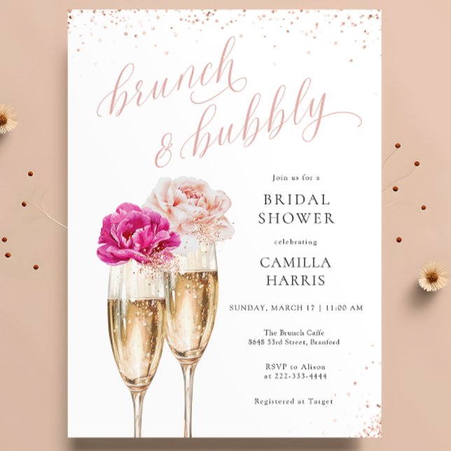 Blumenbrunch & Bubbly Bridal Dusche Einladung (Von Creator hochgeladen)