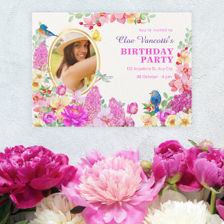 Blumenbrunch Foto Geburtstag Einladung