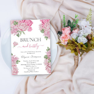 Blumenbrunch und Bläschen für Rose Einladung