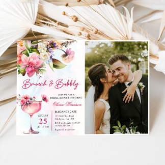 Blumenbrunch und Brautparty-Foto Einladung