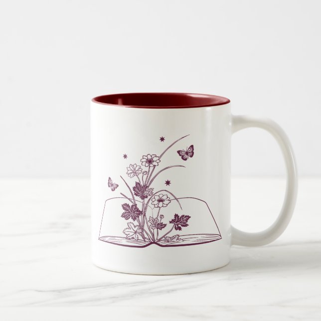 Blumenbuch Ästhetische Blume Zweifarbige Tasse (Rechts)