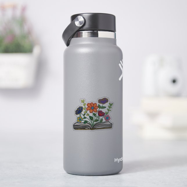 Blumenbuch-Aufkleber Aufkleber (HydroFlask)