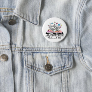 Blumenbuch Ein neues Kapitel beginnt Rentner 2026 Button
