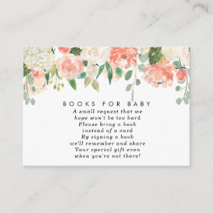 Blumenbücher des rosa Pfirsiches für Babybuch Begleitkarte