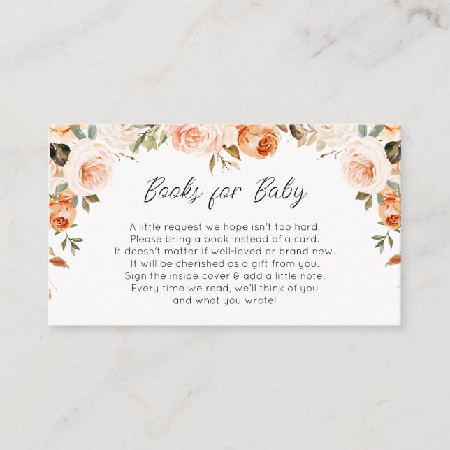 Blumenbücher für die Babykarte fallen Begleitkarte (Vorderseite)