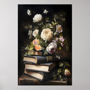 Blumenbücher Vintage Poster, Dunkle Akademie Poster