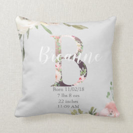 Blumenbuchstabe B des Kissen