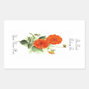BlumenBuchzeichen Rechteckiger Aufkleber